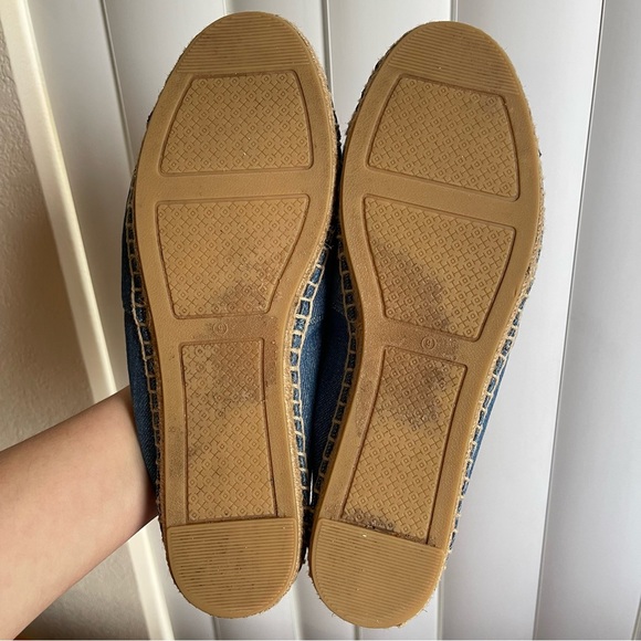 Tory Burch Color Block Espadrille Flats Denim Chambray/Navy Size 9 - Picture 10 of 16